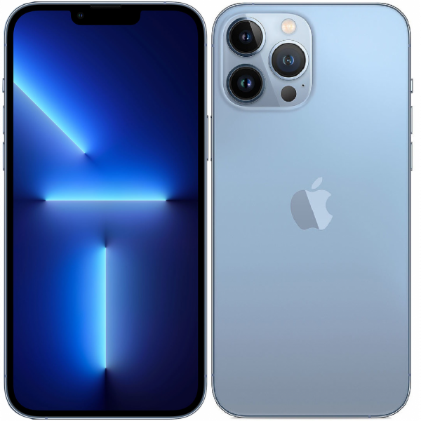 iPhone 13 Pro Max - 128go - Bleu ciel de face avant et arrière