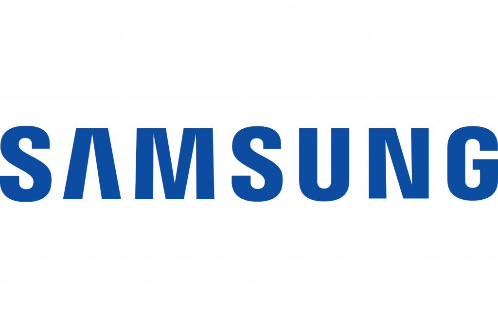 Logo Samsung sur un fond transparent